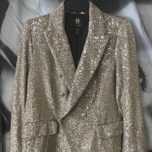 House Of Harlow NWT 1960 Sequin Metallic Blazer - Picture 1 of 5
